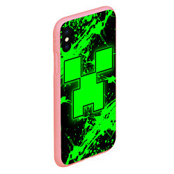 Чехол iPhone XS Max матовый Minecraft neon green, цвет: 3D-баблгам — фото 2