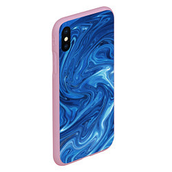 Чехол iPhone XS Max матовый Волновые разводы на поверхности воды, цвет: 3D-розовый — фото 2