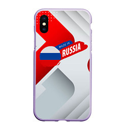 Чехол iPhone XS Max матовый Welcome to Russia red & white, цвет: 3D-светло-сиреневый