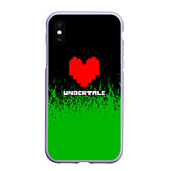 Чехол iPhone XS Max матовый Undertale - зеленая трава, цвет: 3D-светло-сиреневый