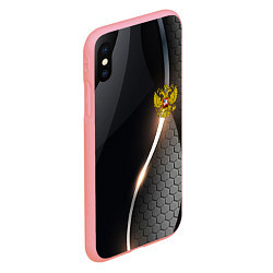 Чехол iPhone XS Max матовый Герб РФ киберпанк, цвет: 3D-баблгам — фото 2