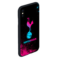 Чехол iPhone XS Max матовый Tottenham - neon gradient, цвет: 3D-черный — фото 2