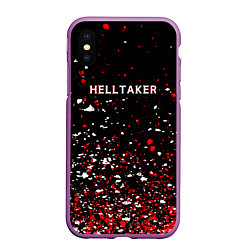 Чехол iPhone XS Max матовый Helltaker краска, цвет: 3D-фиолетовый