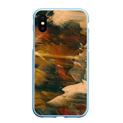 Чехол iPhone XS Max матовый Туманные сюрреалистичные краски, цвет: 3D-голубой