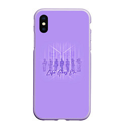 Чехол iPhone XS Max матовый BTS live goes on purple, цвет: 3D-светло-сиреневый