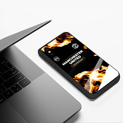 Чехол iPhone XS Max матовый Manchester United legendary sport fire, цвет: 3D-черный — фото 2
