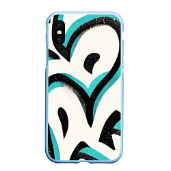 Чехол iPhone XS Max матовый Узоры в стиле граффити, цвет: 3D-голубой