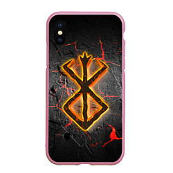 Чехол iPhone XS Max матовый Berserk fire, цвет: 3D-розовый