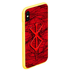 Чехол iPhone XS Max матовый Berserk red smudges, цвет: 3D-желтый — фото 2