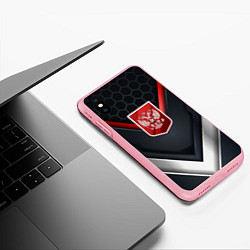 Чехол iPhone XS Max матовый Красный герб России, цвет: 3D-баблгам — фото 2
