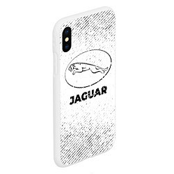 Чехол iPhone XS Max матовый Jaguar с потертостями на светлом фоне, цвет: 3D-белый — фото 2