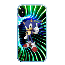 Чехол iPhone XS Max матовый Sonic - hedgehog - video game, цвет: 3D-голубой