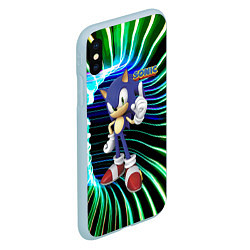 Чехол iPhone XS Max матовый Sonic - hedgehog - video game, цвет: 3D-голубой — фото 2