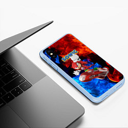 Чехол iPhone XS Max матовый Knuckles Echidna - Sonic - Video game, цвет: 3D-голубой — фото 2