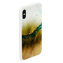 Чехол iPhone XS Max матовый Абстрактные блёстки, тени и краски, цвет: 3D-белый — фото 2