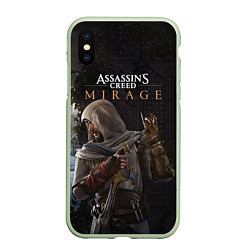 Чехол iPhone XS Max матовый Скрытый Басим Assassins creed mirage, цвет: 3D-салатовый