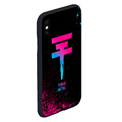 Чехол iPhone XS Max матовый Tokio Hotel - neon gradient, цвет: 3D-черный — фото 2