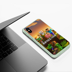 Чехол iPhone XS Max матовый Вячеслав Minecraft, цвет: 3D-салатовый — фото 2