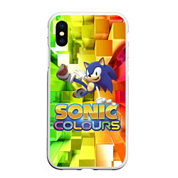 Чехол iPhone XS Max матовый Sonic Colours - Hedgehog - Video game, цвет: 3D-белый