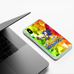 Чехол iPhone XS Max матовый Sonic Colours - Hedgehog - Video game, цвет: 3D-салатовый — фото 2