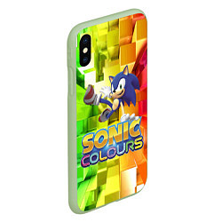 Чехол iPhone XS Max матовый Sonic Colours - Hedgehog - Video game, цвет: 3D-салатовый — фото 2