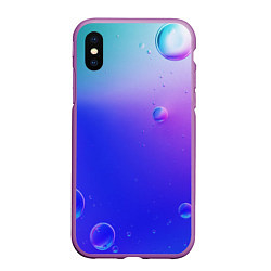 Чехол iPhone XS Max матовый Радужные мыльные пузыри, цвет: 3D-фиолетовый