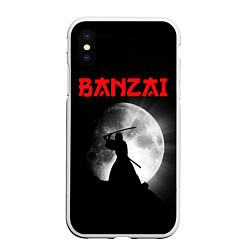 Чехол iPhone XS Max матовый Banzai - самурай, цвет: 3D-белый