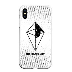 Чехол iPhone XS Max матовый No Mans Sky с потертостями на светлом фоне, цвет: 3D-белый