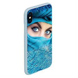 Чехол iPhone XS Max матовый Синеглазая девушка в хиджабе, цвет: 3D-голубой — фото 2