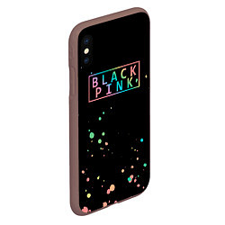 Чехол iPhone XS Max матовый Blackpink брызги красок, цвет: 3D-коричневый — фото 2