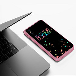 Чехол iPhone XS Max матовый Blackpink брызги красок, цвет: 3D-малиновый — фото 2