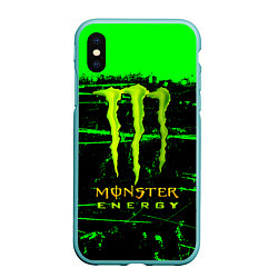 Чехол iPhone XS Max матовый Monster energy green neon, цвет: 3D-мятный