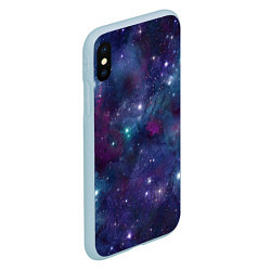 Чехол iPhone XS Max матовый Бесконечность звездного неба, цвет: 3D-голубой — фото 2