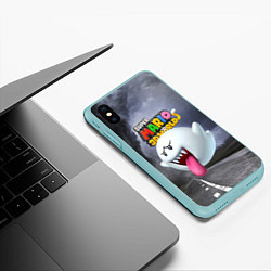 Чехол iPhone XS Max матовый Boo - Super Mario 3D World - Nintendo, цвет: 3D-мятный — фото 2