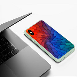 Чехол iPhone XS Max матовый Листы цветной бумаги, цвет: 3D-салатовый — фото 2