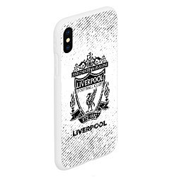 Чехол iPhone XS Max матовый Liverpool с потертостями на светлом фоне, цвет: 3D-белый — фото 2