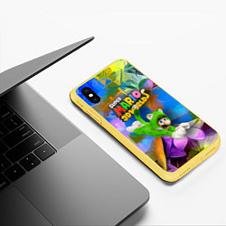 Чехол iPhone XS Max матовый Luigi cat - Super Mario 3D World - Nintendo, цвет: 3D-желтый — фото 2