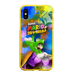 Чехол iPhone XS Max матовый Luigi cat - Super Mario 3D World - Nintendo, цвет: 3D-желтый