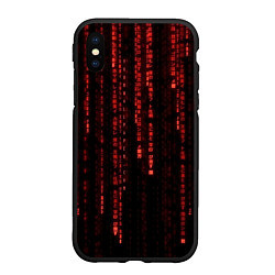Чехол iPhone XS Max матовый Программные иероглифы, цвет: 3D-черный