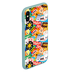 Чехол iPhone XS Max матовый Skzoo stickers characters, цвет: 3D-мятный — фото 2