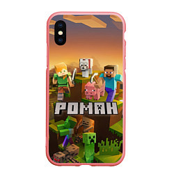 Чехол iPhone XS Max матовый Роман Minecraft, цвет: 3D-баблгам