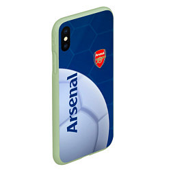 Чехол iPhone XS Max матовый Arsenal Мяч, цвет: 3D-салатовый — фото 2