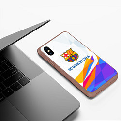 Чехол iPhone XS Max матовый Barcelona цветные геометрии, цвет: 3D-коричневый — фото 2