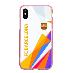 Чехол iPhone XS Max матовый Barcelona абстракция цветные геометрии, цвет: 3D-розовый