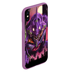 Чехол iPhone XS Max матовый Neon Genesis Evangelion - Eva, цвет: 3D-фиолетовый — фото 2