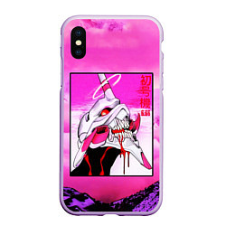 Чехол iPhone XS Max матовый Neon Genesis Evangelion: Eva 01, цвет: 3D-сиреневый