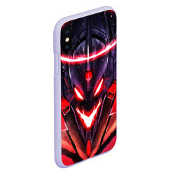 Чехол iPhone XS Max матовый Evangelion: Eva 01, цвет: 3D-светло-сиреневый — фото 2