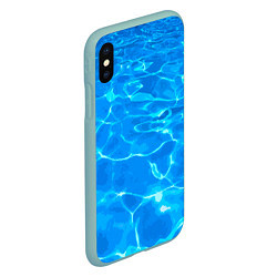 Чехол iPhone XS Max матовый Абстрактные волны бассейна - текстура, цвет: 3D-мятный — фото 2