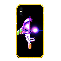 Чехол iPhone XS Max матовый Evangelion neon, цвет: 3D-желтый