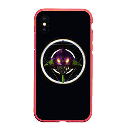 Чехол iPhone XS Max матовый Evangelion grunge, цвет: 3D-красный